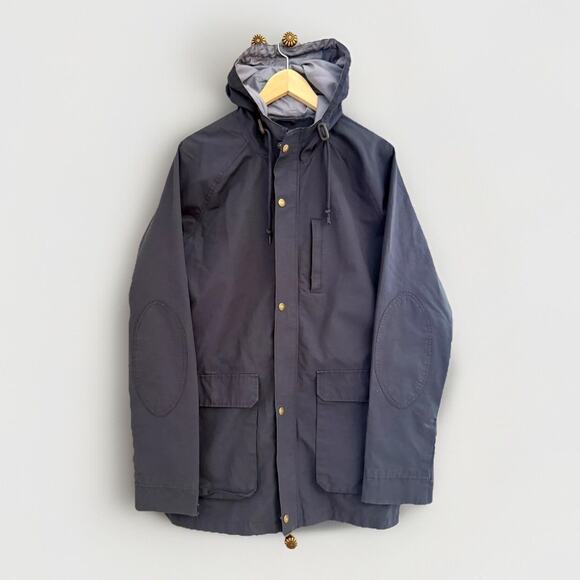 Original Penguin by Munsingwear Rain Coat M Navy Hooded Jacket Cotton Blend - Picture 1 of 12